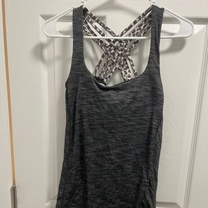 Lululemon Grey Criss Cross Sports Bra Tank Size 4